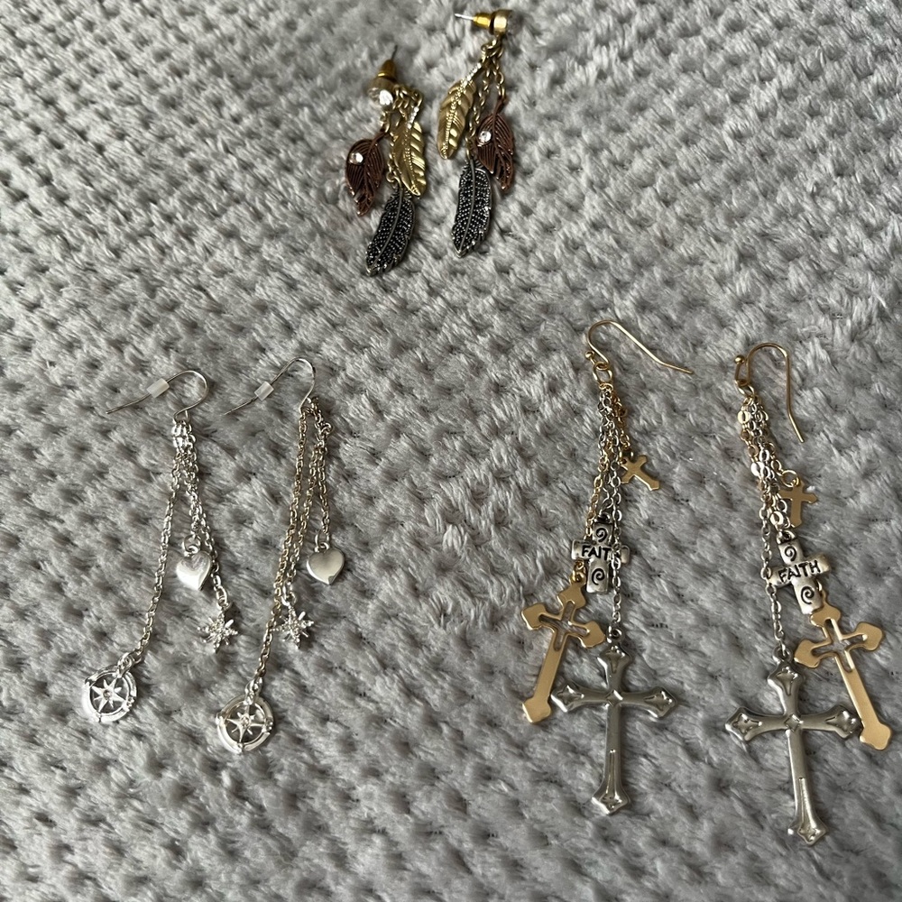 Bundle Of 3 Dangle Earrings